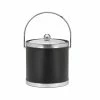 Sophisticates 3 Qt. Black w/Brushed Chrome Ice Bucket with Bale Handle, Metal Cover by Kraftware