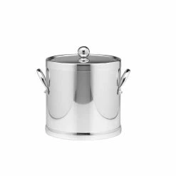 Americano 3 Qt. Polished Chrome Ice Bucket and Lid, Metal Side Handles by Kraftware