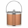 Americano 3 Qt. Brushed Copper and Chrome Ice Bucket with Metal Bale Handle and Chrome Lid by Kraftware