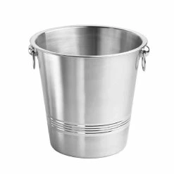 Single Wall Champagne Bucket with Ring Handles (Case of 6) by Kraftware