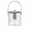 Mylar 3 Qt. Polished Chrome Ice Bucket with Track Handle and Metal Lid by Kraftware