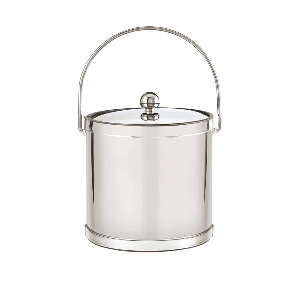 Mylar Polished Chrome 3 Qt. Ice Bucket with Metal Cover by Kraftware 2 Mylar Polished Chrome 3 Qt. Ice Bucket with Metal Cover by Kraftware - Image 2
