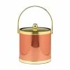 Mylar 3 Qt. Polished Copper and Brass Ice Bucket with Bale Handle and Metal Lid by Kraftware