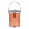Mylar 5 Qt. Polished Copper and Chrome Ice Bucket with Track Handle and Metal Lid by Kraftware