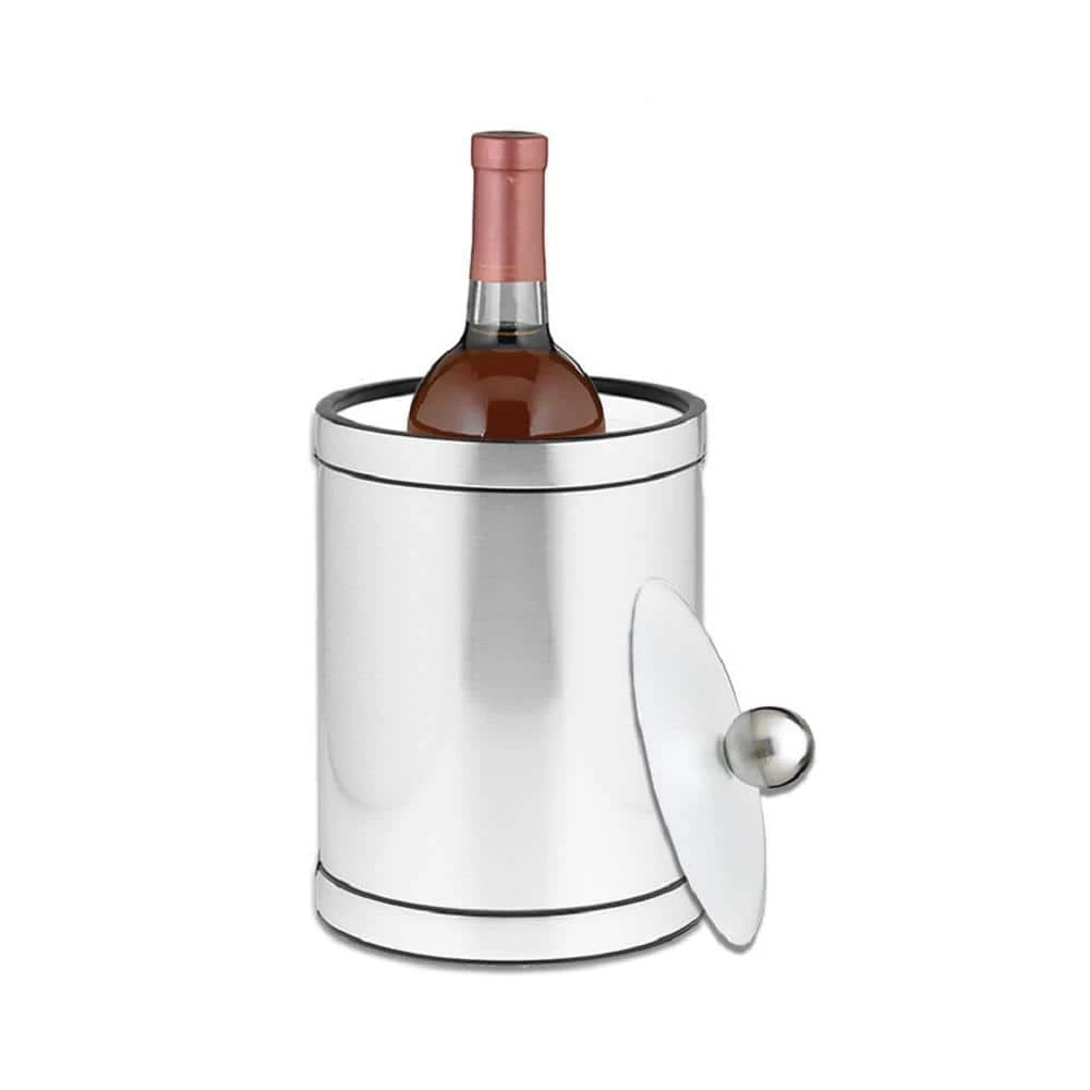 Mylar 2 Qt. Brushed Chrome Tall Ice Bucket by Kraftware 1 Mylar 2 Qt. Brushed Chrome Tall Ice Bucket by Kraftware