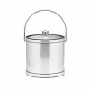 Mylar 3 Qt. Brushed Chrome Ice Bucket with Bale Handle and Metal Lid (Case of 6) by Kraftware