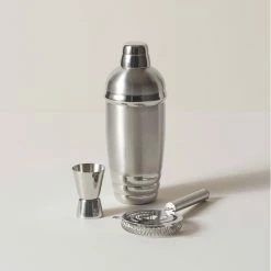 Tuscany Classics Metal Shaker with Stirrer and Jigger Set by Lenox -Bar Accessories Sales lenox wine aerators 6228142 1f 1000