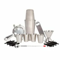 Wine and Cocktail Mixing Bar Set with Essential Barware Tools - 16-Piece by Lexi Home