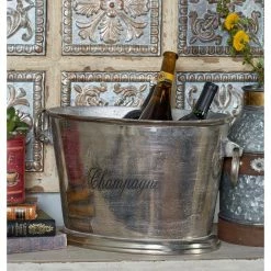 3 Bottle Silver Aluminum Wine Holder by Litton Lane -Bar Accessories Sales litton lane ice buckets 14641 31 1000