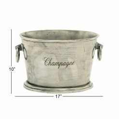 3 Bottle Silver Aluminum Wine Holder by Litton Lane -Bar Accessories Sales litton lane ice buckets 14641 c3 1000