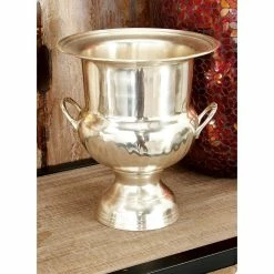 2 Bottle Silver Brass Wine Holder by Litton Lane -Bar Accessories Sales litton lane ice buckets 18611 31 1000