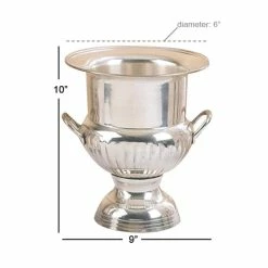 2 Bottle Silver Brass Wine Holder by Litton Lane -Bar Accessories Sales litton lane ice buckets 18611 c3 1000