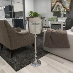 2 Bottle Silver Aluminum Wine Holder by Litton Lane -Bar Accessories Sales litton lane ice buckets 68877 1f 1000