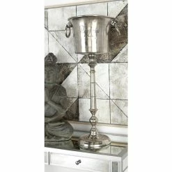 2 Bottle Silver Aluminum Wine Holder by Litton Lane -Bar Accessories Sales litton lane ice buckets 68877 31 1000