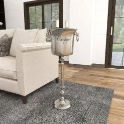 2 Bottle Silver Aluminum Wine Holder by Litton Lane -Bar Accessories Sales litton lane ice buckets 68877 4f 1000