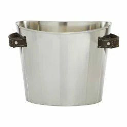 3-Bottle Silver Contemporary Stainless Steel Wine Rack by Litton Lane -Bar Accessories Sales litton lane ice buckets 91022 77 1000