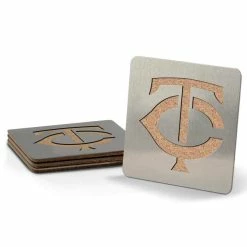 MLB Minnesota Twins 4 in. Metallics Coasters (Set of 4) by YouTheFan