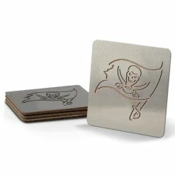 NFL Tampa Bay Buccaneers 4 in. Metallics Coasters (Set of 4) by YouTheFan
