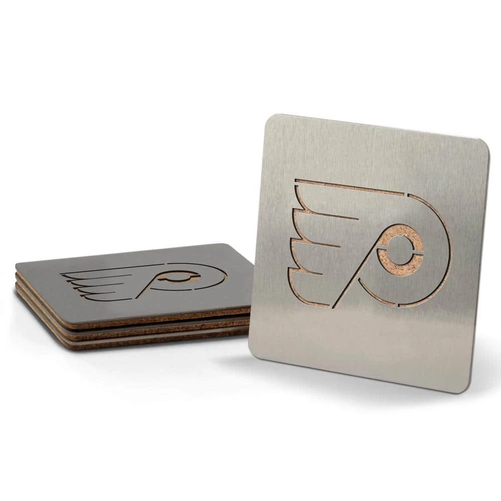 NHL Philadelphia Flyers 4 in. Metallics Coasters (Set of 4) by YouTheFan 1 NHL Philadelphia Flyers 4 in. Metallics Coasters (Set of 4) by YouTheFan