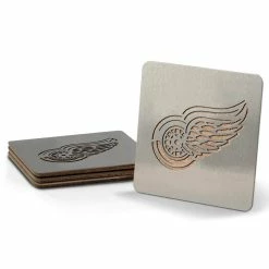 NHL Detroit Red Wings 4" Metallics Coasters Set of 4 by YouTheFan