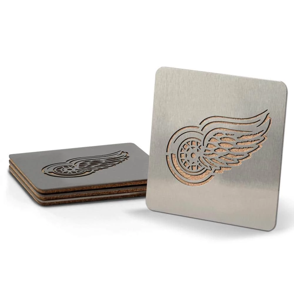 NHL Detroit Red Wings 4" Metallics Coasters Set of 4 by YouTheFan 1 NHL Detroit Red Wings 4" Metallics Coasters Set of 4 by YouTheFan