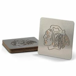 NHL Chicago Blackhawks 4 in. Metallics Coasters (Set of 4) by YouTheFan