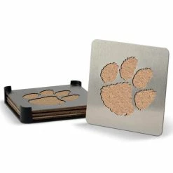 NCAA Clemson Tigers 4 in. Metallics Coasters (Set of 4) by YouTheFan