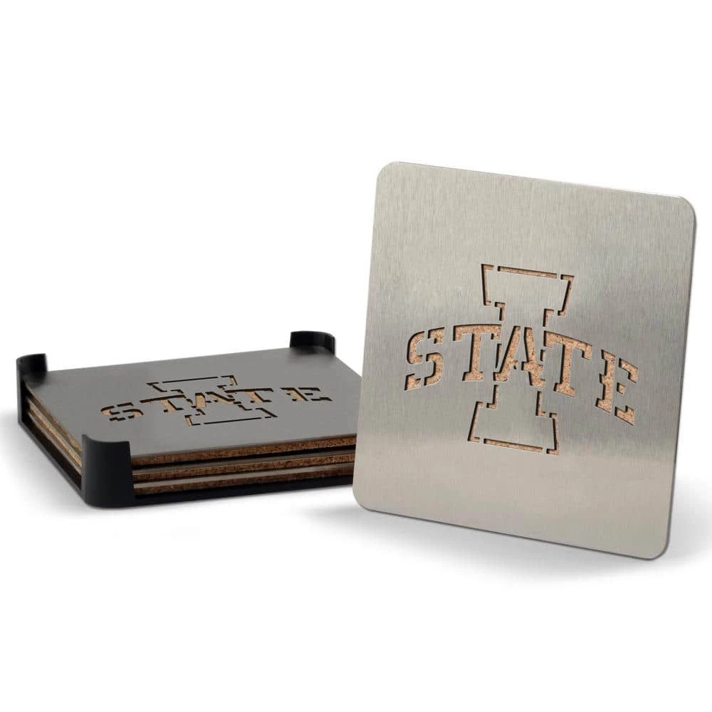 NCAA Iowa State Cyclones Stainless Steel 4 in. Metallics Coasters (Set of 4) by YouTheFan 1 NCAA Iowa State Cyclones Stainless Steel 4 in. Metallics Coasters (Set of 4) by YouTheFan