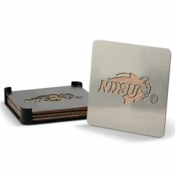 NCAA North Dakota State Bison Stainless Steel 4 in. Metallics Coasters (Set of 4) by YouTheFan