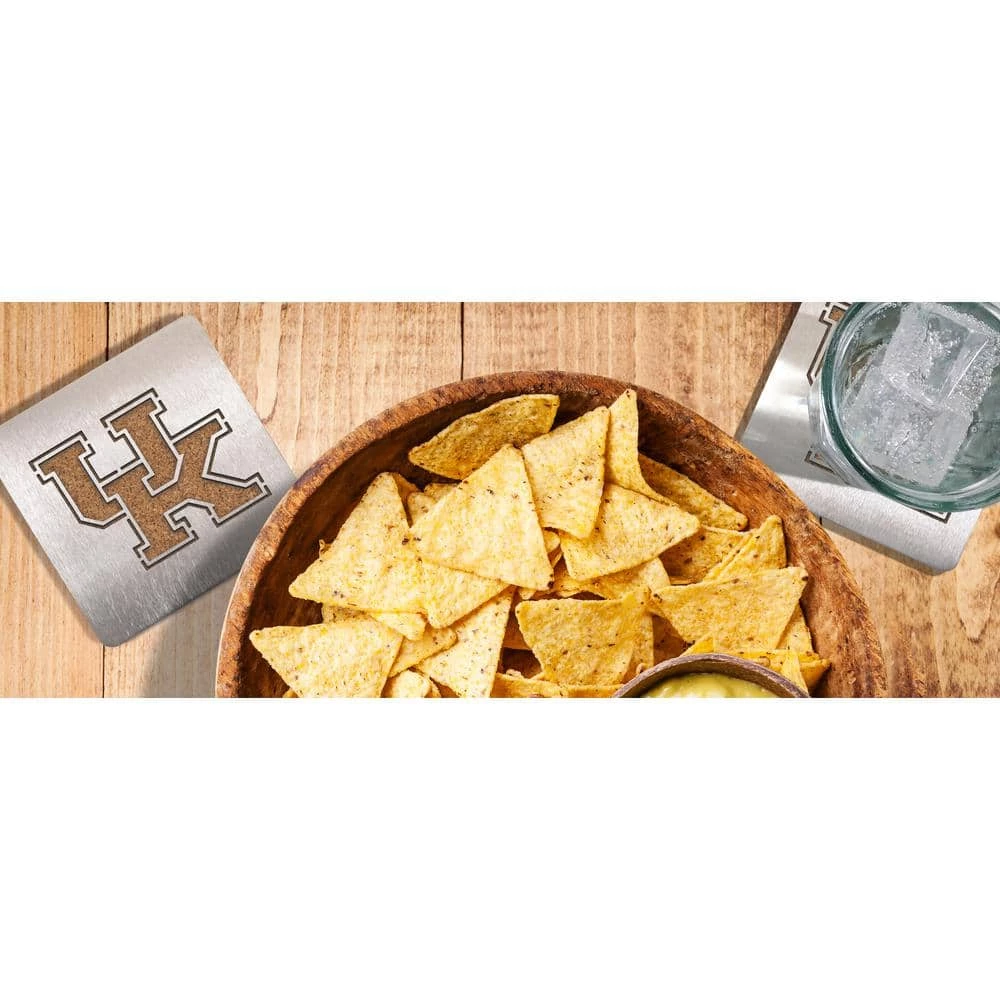 NCAA Kentucky Wildcats Stainless Steel 4 in. Metallics Coasters (Set of 4) by YouTheFan 2 NCAA Kentucky Wildcats Stainless Steel 4 in. Metallics Coasters (Set of 4) by YouTheFan - Image 2