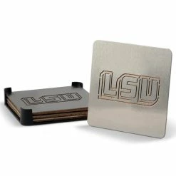 NCAA LSU Tigers Stainless Steel 4 in. Metallics Coasters (Set of 4) by YouTheFan