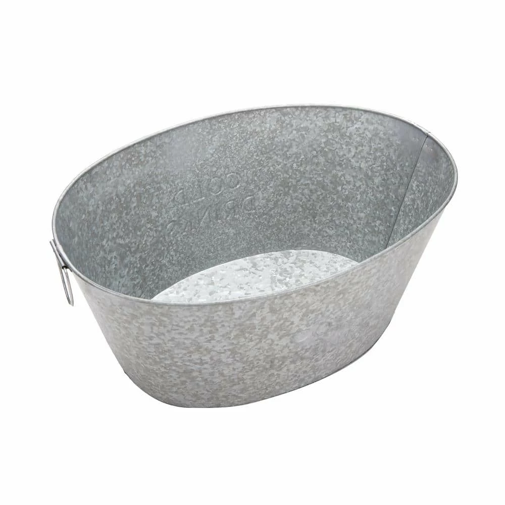 26 qt. Large Silver Metal Beverage Tub with Handles by Mind Reader 4 26 qt. Large Silver Metal Beverage Tub with Handles by Mind Reader - Image 4