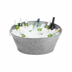 26 qt. Large Silver Metal Beverage Tub with Handles by Mind Reader 9 26 qt. Large Silver Metal Beverage Tub with Handles by Mind Reader -Bar Accessories Sales mind reader beverage tubs itublg sil c3 1000