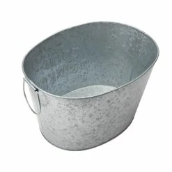 Small Galvanized Steel Beverage Tub with Handles in Silver by Mind Reader -Bar Accessories Sales mind reader beverage tubs itubsm sil 44 1000