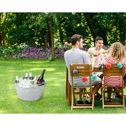 Small Galvanized Steel Beverage Tub with Handles in Silver by Mind Reader -Bar Accessories Sales mind reader beverage tubs itubsm sil fa 1000