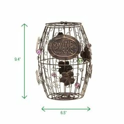 Corky Metal Wine Cork Holder with Ornaments , Bronze by Mind Reader -Bar Accessories Sales mind reader cocktail sets wcorkh blk 76 1000