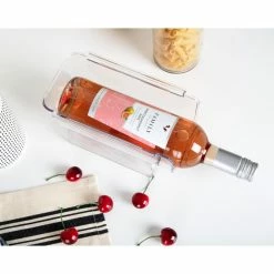 Clear Wine Bottle Plastic Storage Bin (Set of 2) by Mind Reader -Bar Accessories Sales mind reader wine totes winboth2 clr 31 1000