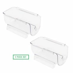 Clear Wine Bottle Plastic Storage Bin (Set of 2) by Mind Reader -Bar Accessories Sales mind reader wine totes winboth2 clr 4f 1000