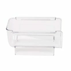 Clear Wine Bottle Plastic Storage Bin (Set of 2) by Mind Reader