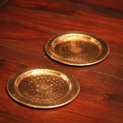 5 in. 100% Pure Hammered Copper Metallic Aesthetic Drink Coaster Perfect For Home, Bars or Restaurants (Set of 4) by Alchemade -Bar Accessories Sales multi alchemade coasters alch 6101 44 1000