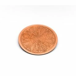 5 in. 100% Pure Copper Coasters with Geometric Floral Etched Design Perfect For Home, Bars or Restaurants (Set of 4) by Alchemade -Bar Accessories Sales multi alchemade coasters alch 6152 1f 1000