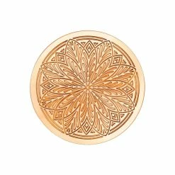 5 in. 100% Pure Copper Coasters with Geometric Floral Etched Design Perfect For Home, Bars or Restaurants (Set of 4) by Alchemade