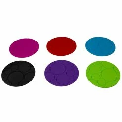4 in. Non-Slip Round Silicone Multi-color Coasters (Set of 6) by Home Basics -Bar Accessories Sales multi home basics coasters hdc69911 44 1000