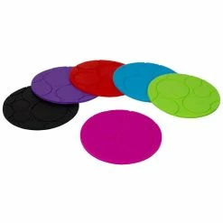 4 in. Non-Slip Round Silicone Multi-color Coasters (Set of 6) by Home Basics