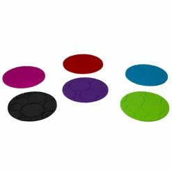 4 in. Non-Slip Round Silicone Multi-color Coasters (Set of 6) by Home Basics -Bar Accessories Sales multi home basics coasters hdc69911 fa 1000