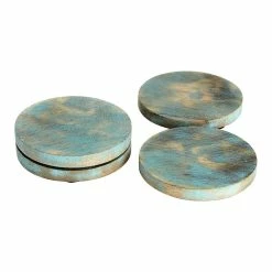 Sprayed Blue 4-Pieces Round Coaster Set by Mascot Hardware 5 Sprayed Blue 4-Pieces Round Coaster Set by Mascot Hardware -Bar Accessories Sales multi mascot hardware coasters ctr032 4f 1000