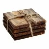 Log Cut 4-Pieces Square Coaster Set by Mascot Hardware