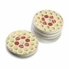 Ceramic Round 4-Pieces Pink and Gold Coasters by Mascot Hardware