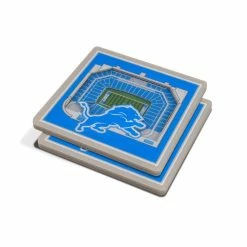 NFL Detroit Lions 3D StadiumViews Coasters by YouTheFan