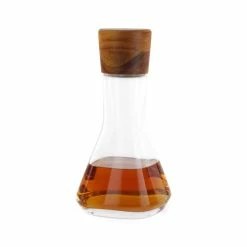 Vie 10 in. Glass and Wood Decanter by NAMBE 10 Vie 10 in. Glass and Wood Decanter by NAMBE -Bar Accessories Sales nambe decanters mt1098 1f 1000